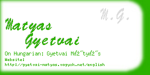 matyas gyetvai business card